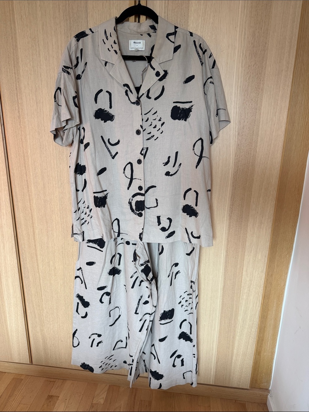 Madewell - Beige/Taupe Matching Set with Black Abstract Print